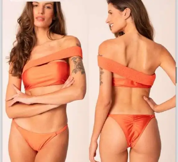 Biquine LA BAMBA meio ombro macramê exclusivo poder