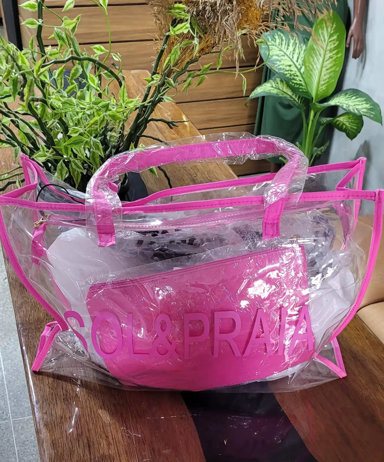 Bolsa Sol & Praia transparente