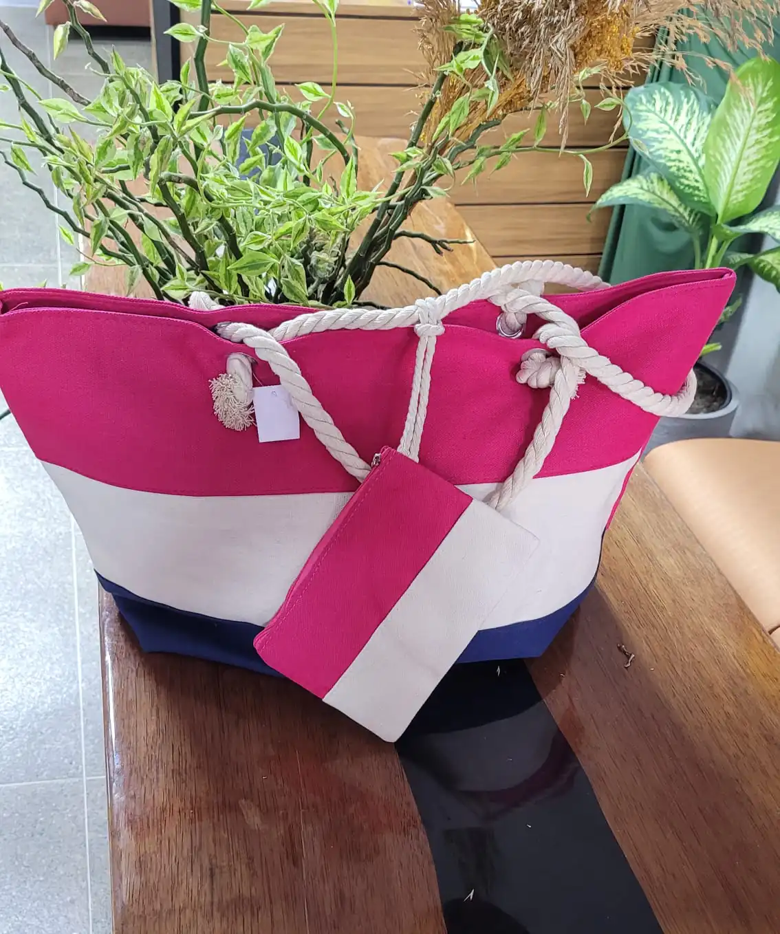 Bolsa Tecido com tiras